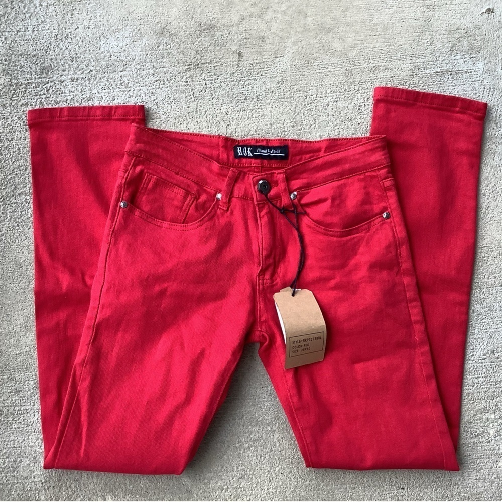 Red brand new jeans
